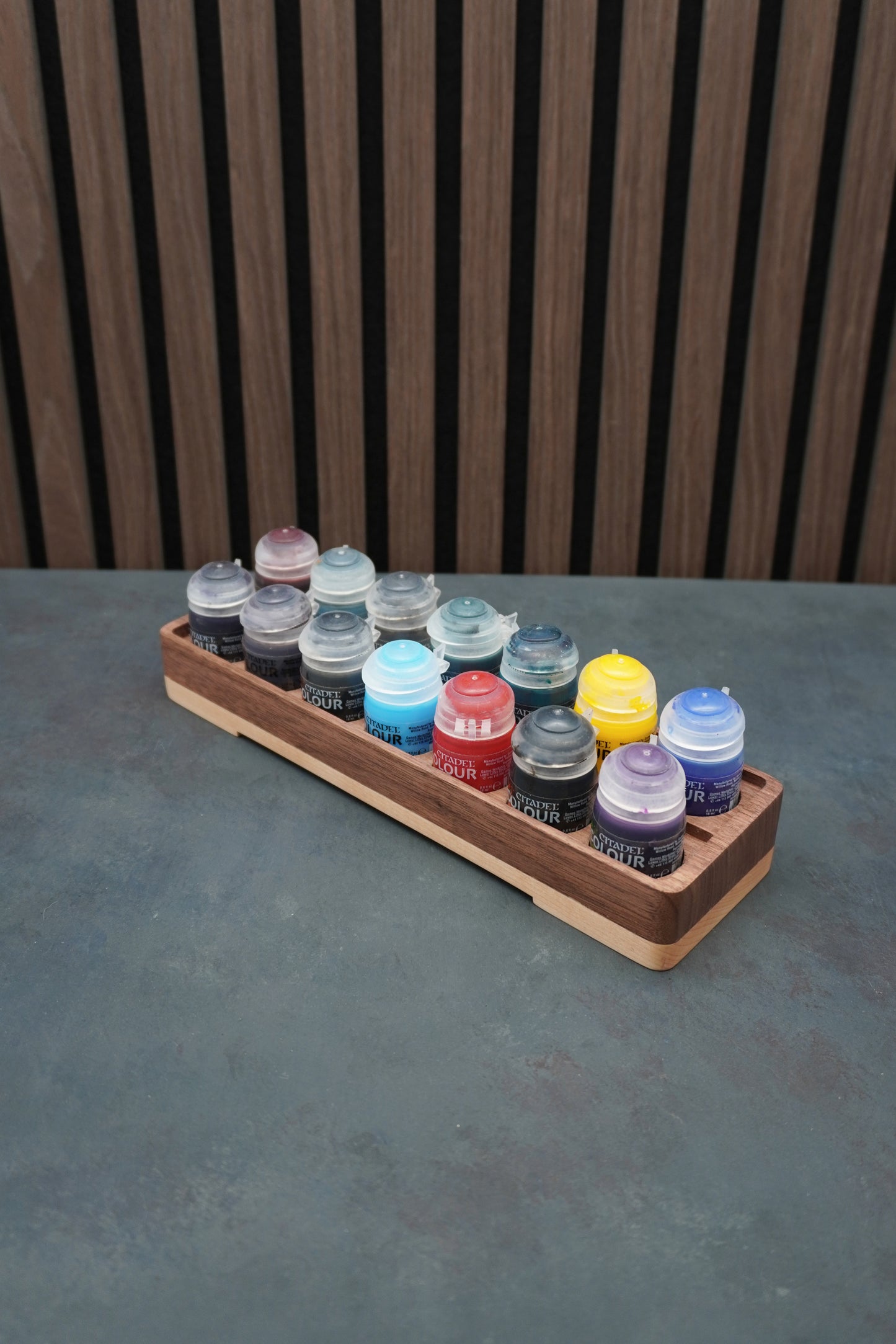 The Crucible - Solid Walnut & Maple Paint Holder