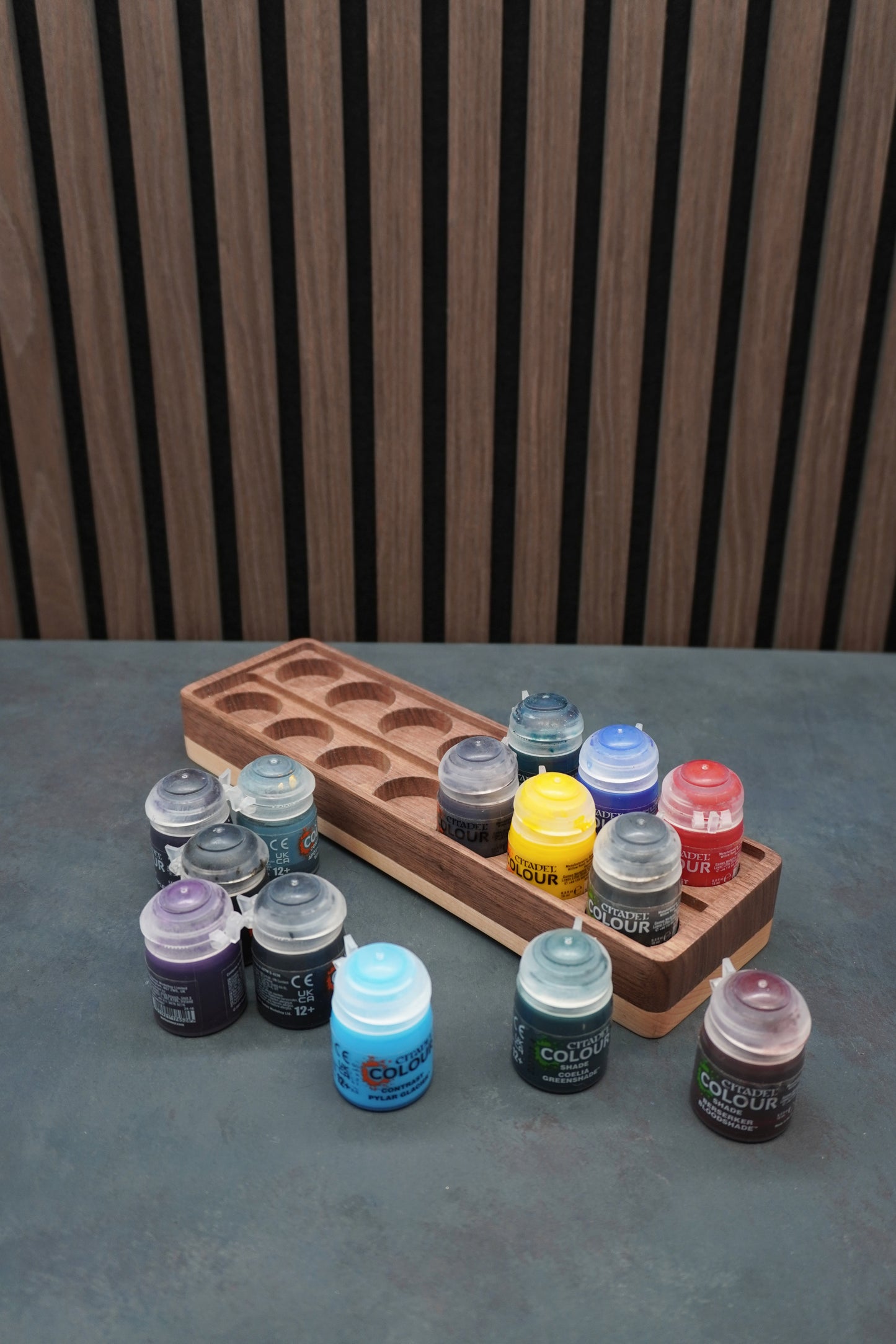 The Crucible - Solid Walnut & Maple Paint Holder