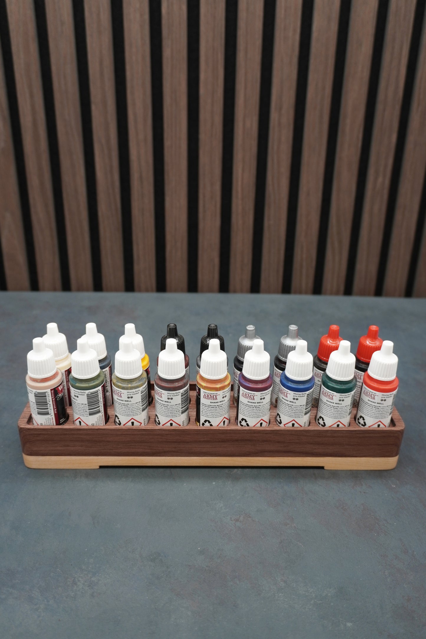 The Crucible - Solid Walnut & Maple Paint Holder