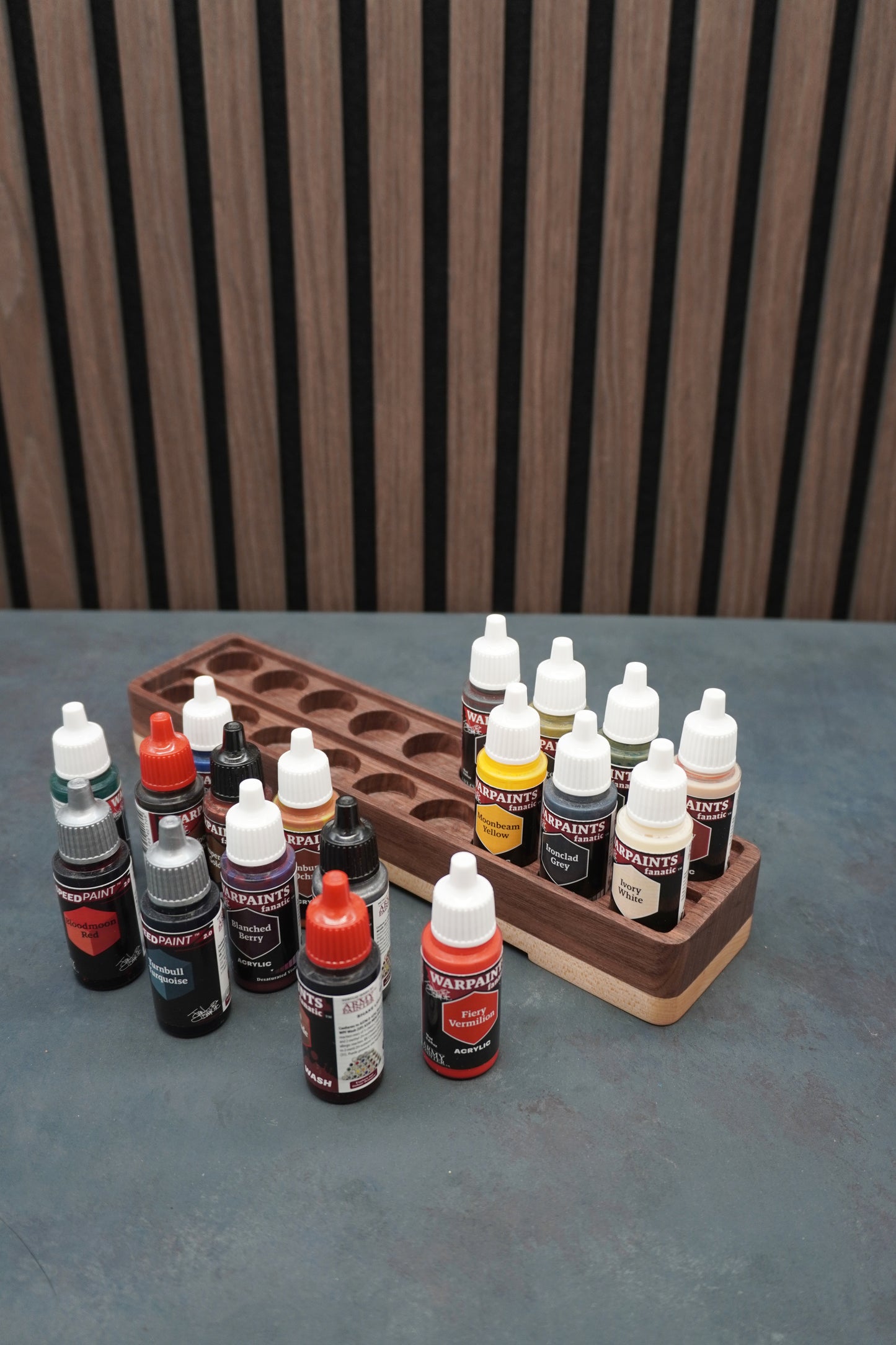 The Crucible - Solid Walnut & Maple Paint Holder